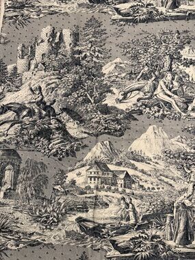 Vintage colonial Edwardian Type Vibe Printed Cotton Fabric